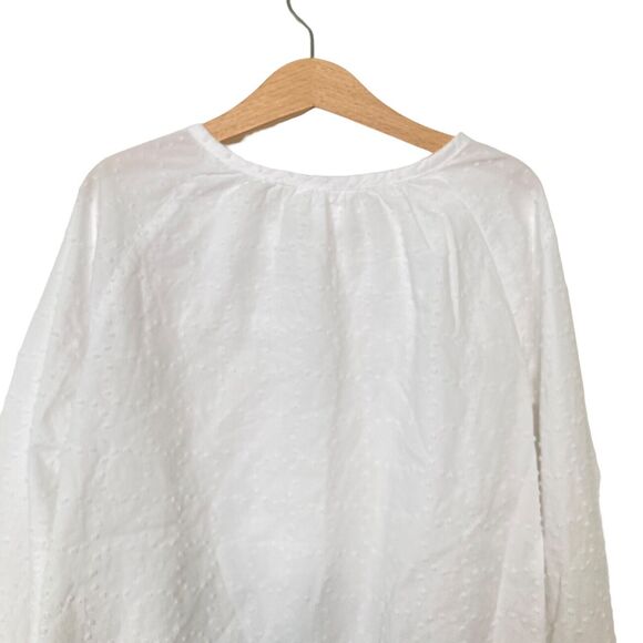 Hanna Andersson Blouse in Swiss Dot White Girls Size 140 (10) Button Up Shirt - Picture 4 of 11